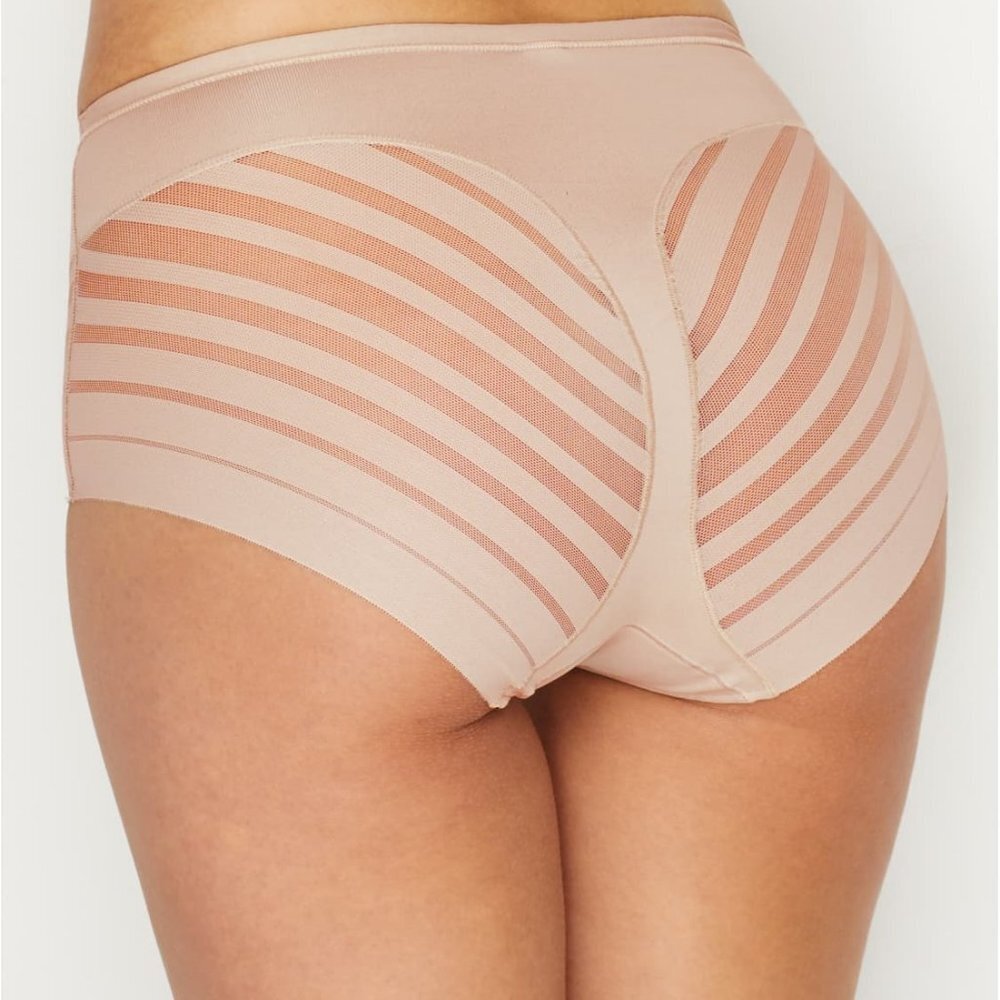 NWT Leonisa Lace Stripe Undetectable Panty Shaper in Beige